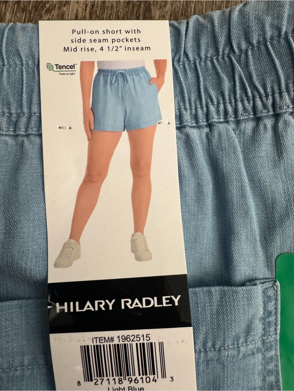 Hilary Radley Light Blue Elastic Waist Athletic Shorts